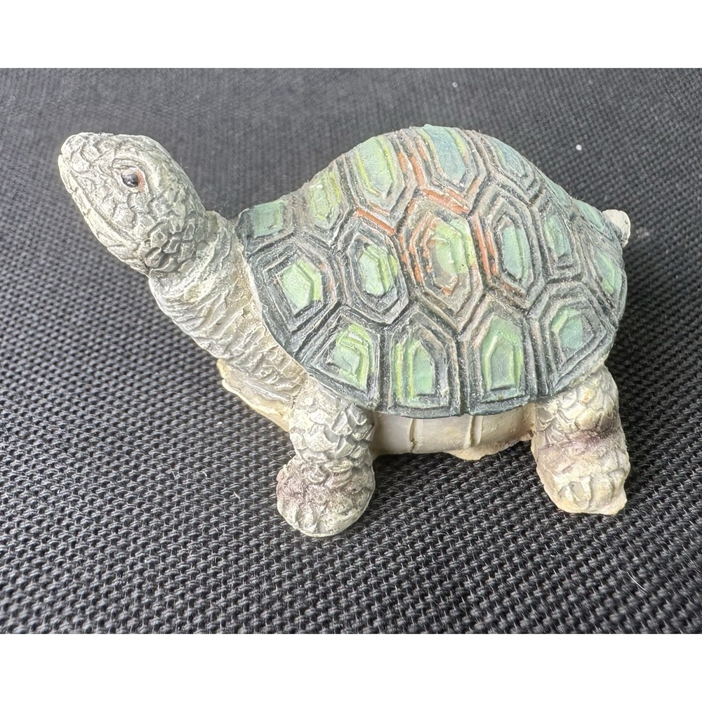 Miniature 2" Resin Garden Turtle Trinket Shelf Figurine
